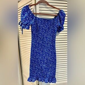 Blue floral maternity dress